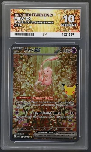 Ace 10 Mew Ex 30th Celebration SIR 152/128 - Perfect Subgrades