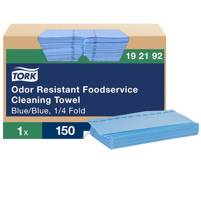 Odor Resistant Foodservice Cloth Blue, 1/4 Folded, 1 X 150 Sheets, 192192