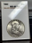 1962 P Franklin Silver Half Dollar MS66 FB Graded Gallery Grading Great Luster