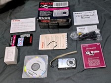 PENTAX OPTIO M50 8.0MP Camera With New Charger Box Paper CD For PARTS REPAIR 