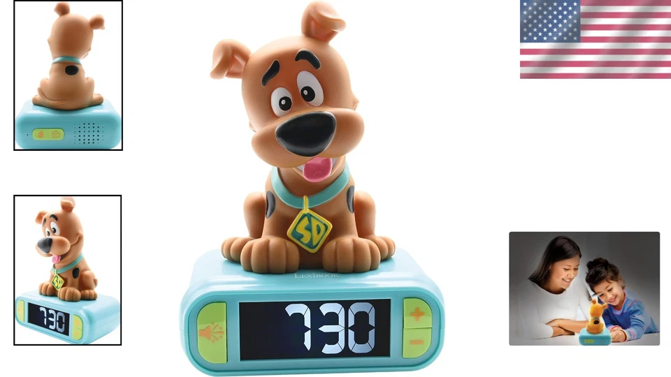 Reloj despertador digital Scooby-Doo para niños con luz nocturna y función de repetición Foto 2 de 4