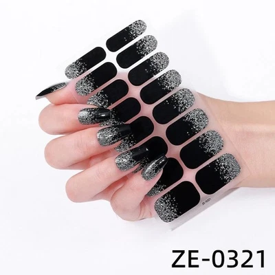 Nail Art Stickers Self Adhesive Christmas Nail Polish Wraps Full Cover (ZE0321)