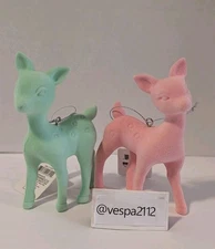 Target Bullseye Playground Deer Ornament Green Pink MCM Retro Christmas Reindeer