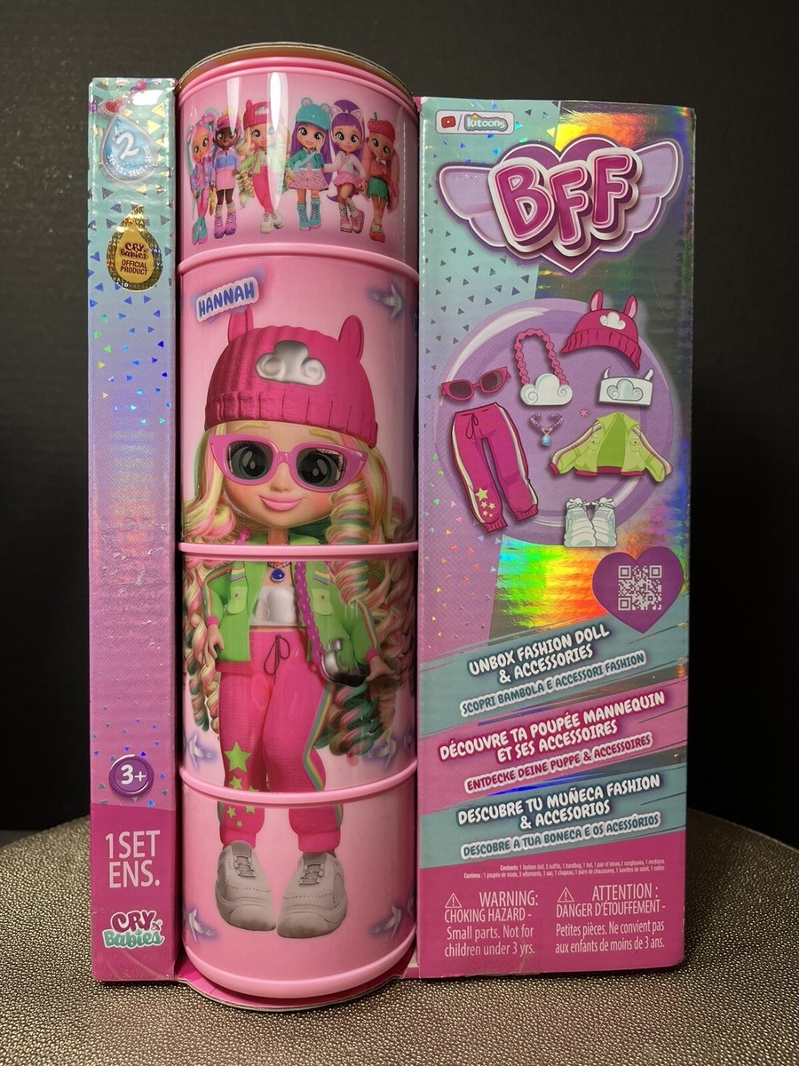 New! Cry Babies BFF Hannah Doll And Accessories By Kitoons