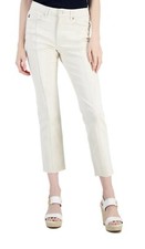 TOMMY HILFIGER Womens Beige Pocketed Zippered Raw Hem Straight leg. great Cond.