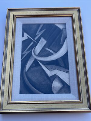 ANTIQUE Abstract Drawing Modernism Cubism Listed WALTER E COHEN JR 1930 s Deco
