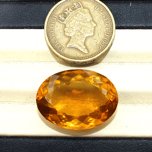 VVS 28.87 Cts Natural Beer Quartz Untreated 24x18mm Oval Cut Top Grade Gemstone - Picture 5 of 16