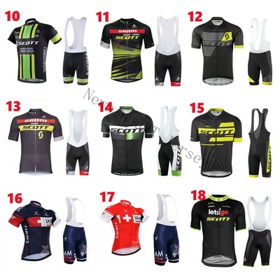 Herren SCOTT Radtrikot Fahrradtrikot Trägerhose Kurzarm Trikot Fahrradbekleidung