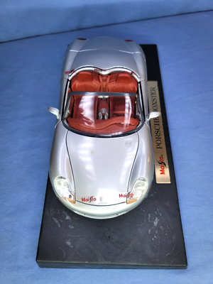 Porsche Boxster Model Silver & Red Interior Diecast 1/18 MAISTO
