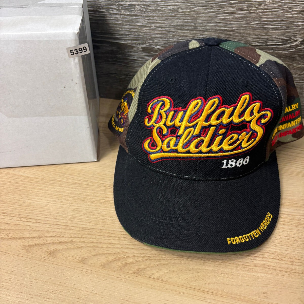 Buffalo Soldiers Hat Cap Fitted XL Black Forgotten Heros Outdoors