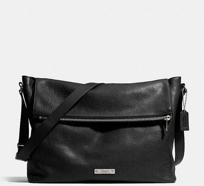 NWT COACH THOMPSON ZIP TOP MESSENGER LEATHER ANTIQUE NICKEL BLACK