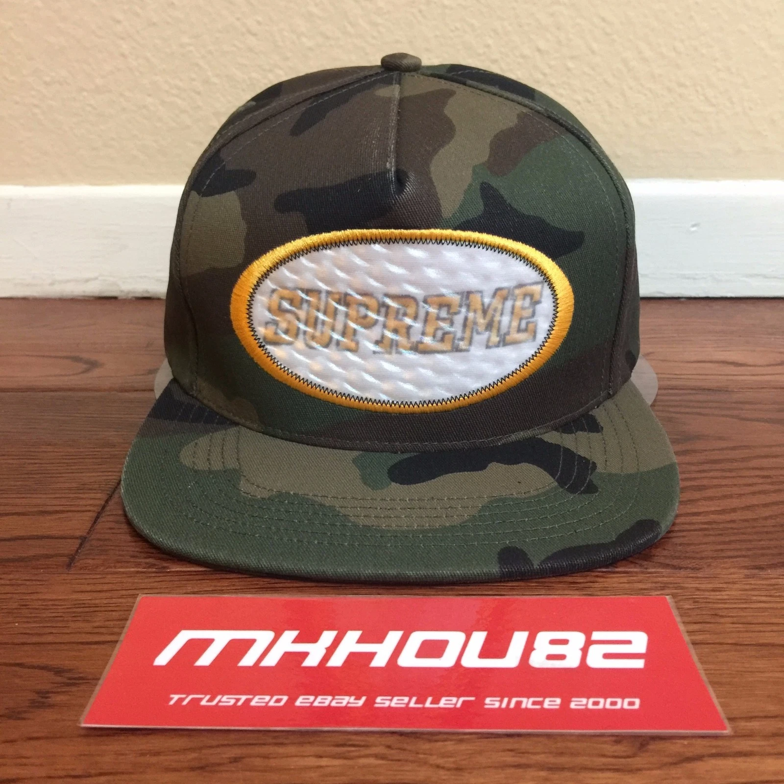 Neuf Supreme superposition hologramme 5 panneaux chapeau casquette camp camouflage bois automne hiver 2016