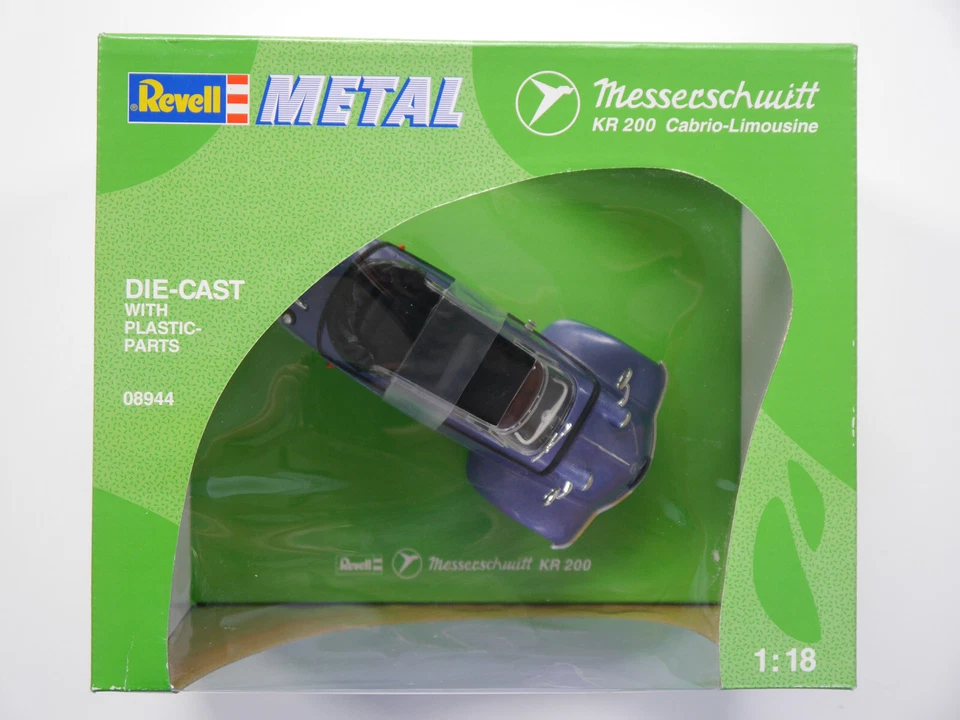Messerschmitt KR 200 Cabrio-Limousine in blau metallic, Revell 0894 in 1:18 Ovp - Bild 3 von 4
