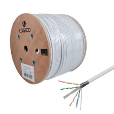 Cat6 CMR Shielded Ethernet Cable STP/FTP Riser 550Mhz Bare Copper 1000ft White