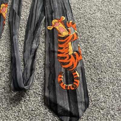 Vintage Disney Tigger Neuheit Krawatte Winnie Puuh Krawattenhalter Retro 1990er