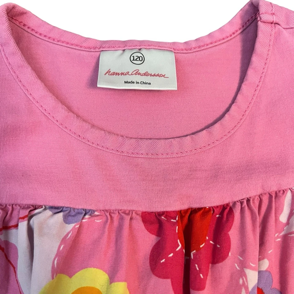 Hanna Andersson Tiered Floral Print Short Sleeve Top 6-8 Years - Image 3 of 4
