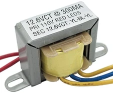 12.6 VCT, 0.3A Power Transformer with Wire Leads and Foot Mount