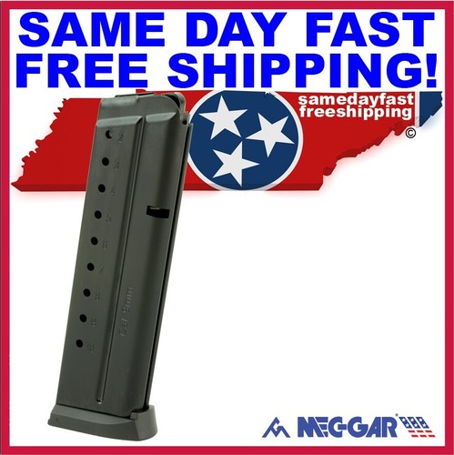 Mec-Gar 1911 Government/Commander 9mm Magazine - 10 Round Capacity, Anti-Friction Coated