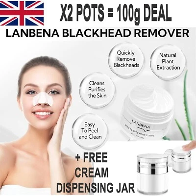 LANBENA X2 + Free Gift Blackhead Remover Cream Skin Care Facial Nose Mask Pore Acne Peel