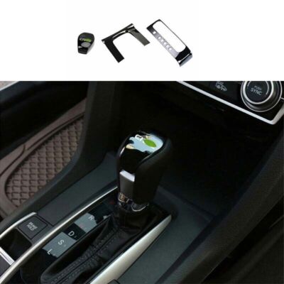 Gear Shift Panel Central Console Fit For Honda Civic 2016-2021 Black Steel Trim