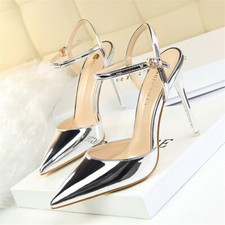 Women's Stiletto Heels Shallow Mouth Pointed Toe Sandals for Ladies Nightclub