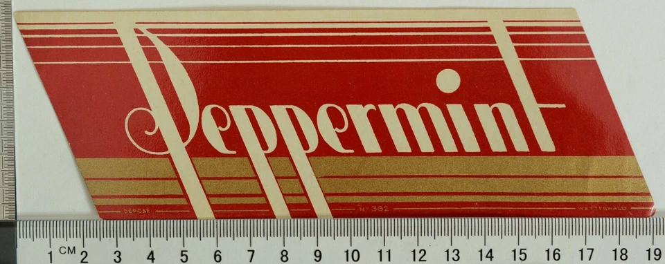 PEPPERMINT 1940-1960 Menthe French Mint Liquor Vintage Old Alcohol Label Design - Image 1 of 1