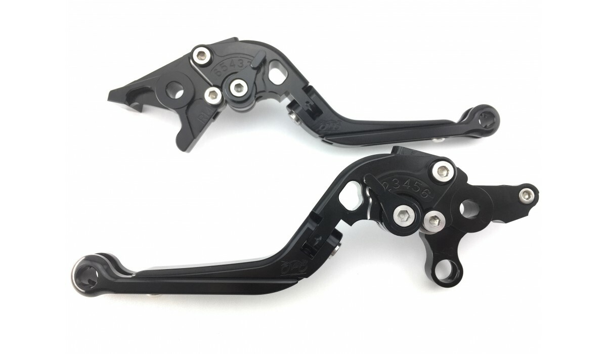 Leviers de commande repliables noirs ajustables pour Kawasaki Z1000SX