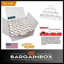 144 White PreWound Bobbins for Embroidery Machines - Class 15 Size A