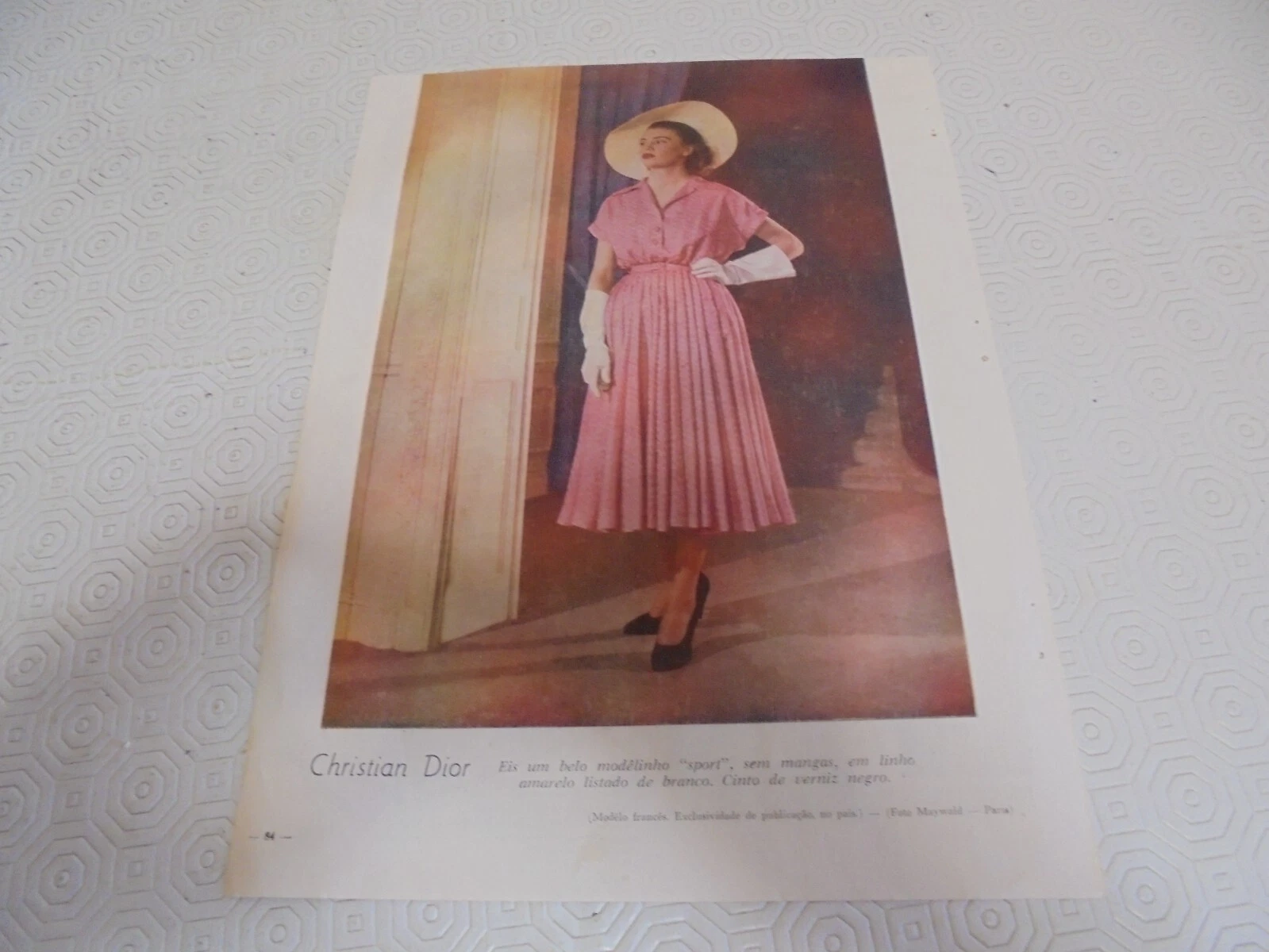 1950 Christian Dior   page D/S magazine imprimé AD mode femmes chaussures longues jambes