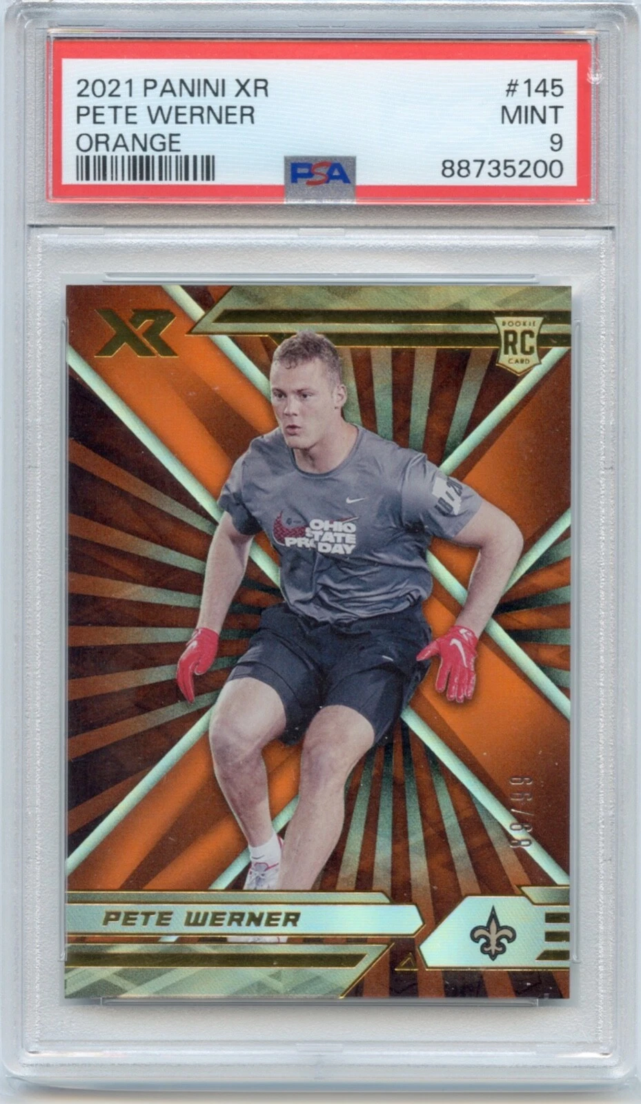 Pete Werner Panini XR #145 Orange