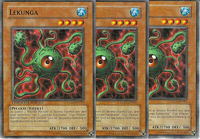 Yu-Gi-Oh! 3x Lekunga GLD2-DE003 Limitierte Auflage Playset