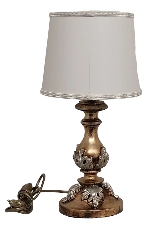 Lampada Lumetto Rococo con Paralume Vela Rosso - h40 cm