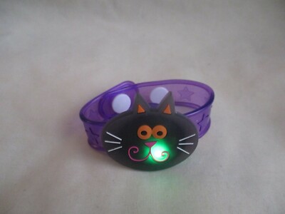 Digital Wristwatch Purple Band Black Cat Shaped Face Halloween Themed