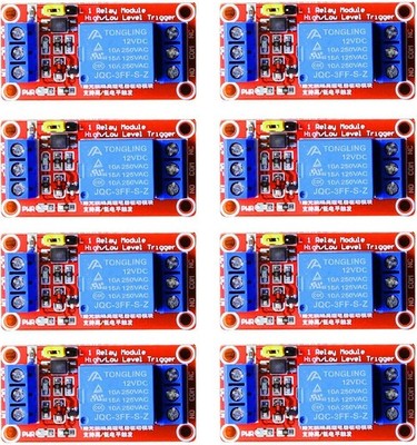 12V Relay Module 8 Pack 1 Channel Optocoupler High Low Level Trigger Arduino