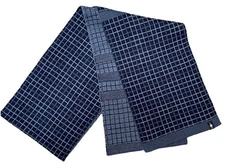 Unisex Blue Check Plaid Scarf by SMARTWOOL 65" x 9" Great QUALITY EUC AWESOME!