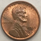 1935-D Wheat Cent Uncirculated Red Brown Coin