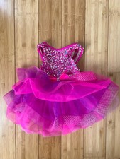 Weissman Hot Pink Sequin Tutu Dance Costume Dress XSC Worn Once
