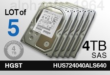Lot of 5 HGST Server SAS HDD HUS724040ALS640 4TB - OEM