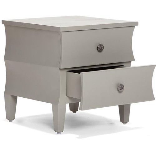 Adore Decor Arlan Side Table with Two Drawers Gray - Picture 4 of 10