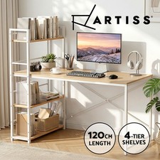 Artiss Computer Desk Shelf Home Office Study Table Oak 120CM — image 1