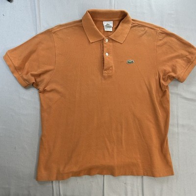 Lacoste Polo Shirt Mens XL Size 6 Orange Short Sleeve Classic Fit Croc Logo