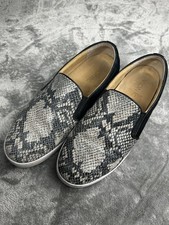 Vionic Sneaker Leather Snake Print Black Slip On Casual Classy Comfort Size 8