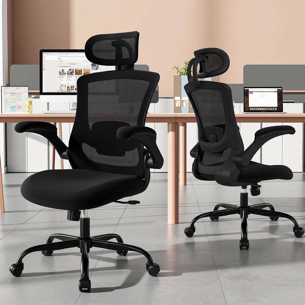Chaise de bureau ergonomique pivotante fauteuil de bureau réglable en hauteur 136kg gris