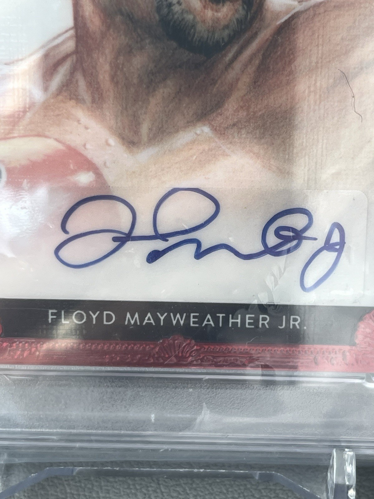 2021 Leaf Art of Sport Floyd Mayweather Jr Auto Red /4 PSA 9 MINT 3/4 RARE view 2