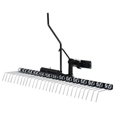109cm Tow Behind Lawn Scarifier Aerator Moss Rake Ride On Mower Steel Heavy Duty