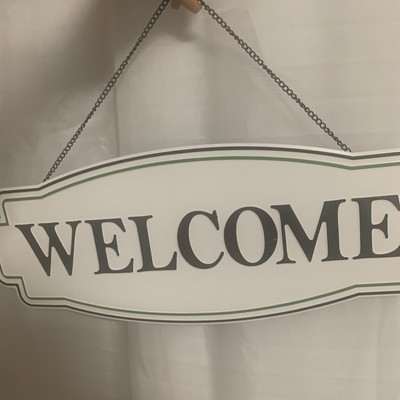 Metal Welcome Sign Farmhouse Decor Indoor Outdoor Front Door Wall Hanging NEW!