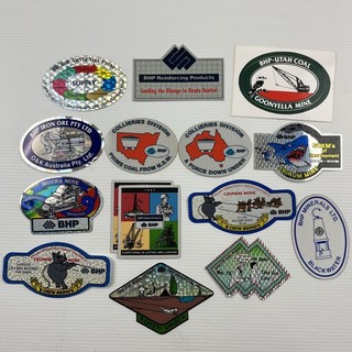 Vintage Australian Mining Stickers BHP Mines Utah Iron Ore Coal Crinium 90's