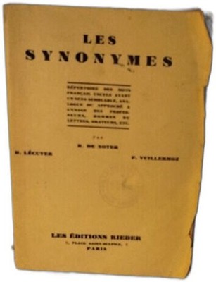 Die Synonyme | R. Lécuyer R. de Sotter | Guter Zustand