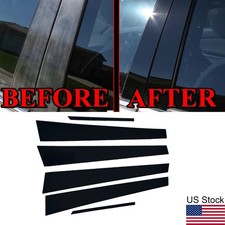6pcs Glossy Black Pillar Post Window Door Trim Covers For 2002-2006 Toyota Camry