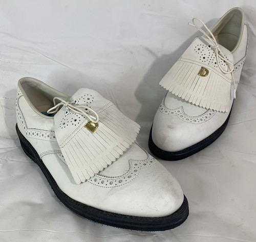 Vintage Mens Golf Shoes Genuine Leather 10.5 D Dexter White